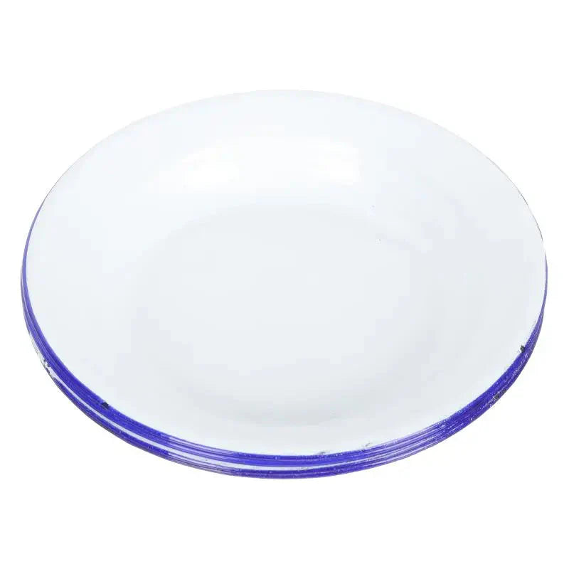 4 Pcs Serving Enamel Dish Set White Platters Enamelware Dishes Vegetarian Diet Dinner Plates