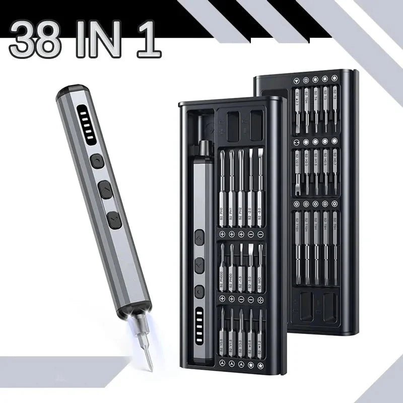 Mini Electric Precision Screwdriver, 38 in 1 Magnetic Bits, Torque Control, DIY Tools, Repair Tool Kit for iPhones, Switch,PS5