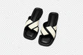 Women’s Comfort Slides: Open-Toe Low Heel Rubber Sandals