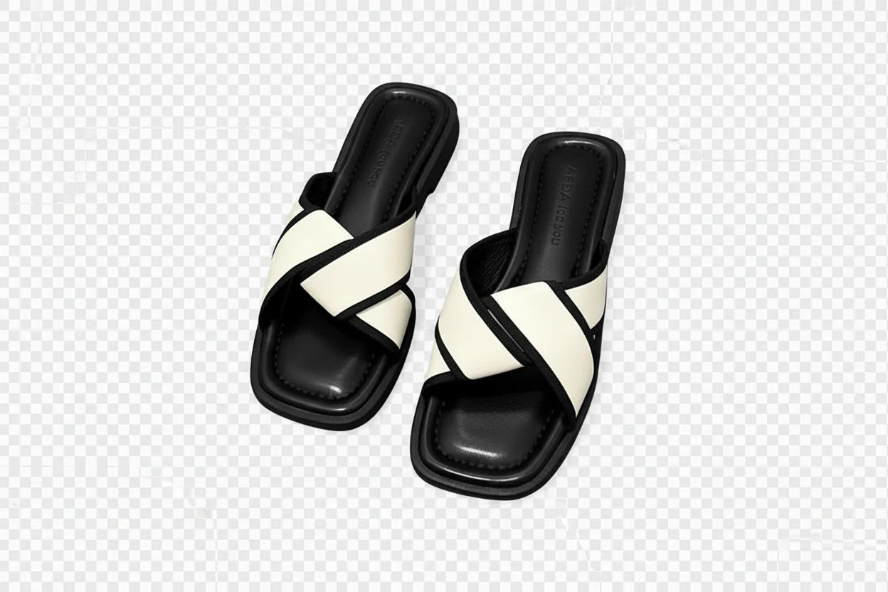 Women’s Comfort Slides: Open-Toe Low Heel Rubber Sandals