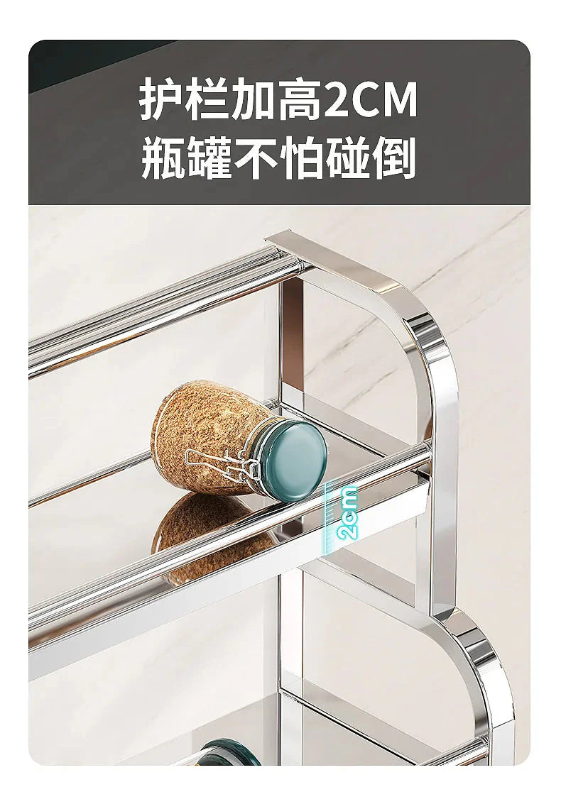 Stainless Steel Kitchen Storage Shelf Seasoning Jar Spice Storage Rack Chopsticks Knife Shelf Bar Organizer Kitchen Supplies