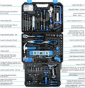 DEKO Home Mechanic Toolbox with 12V Power Cordless Drill Hand Repair Tools Sets Combo Kits Storage Organizer Drawer Case