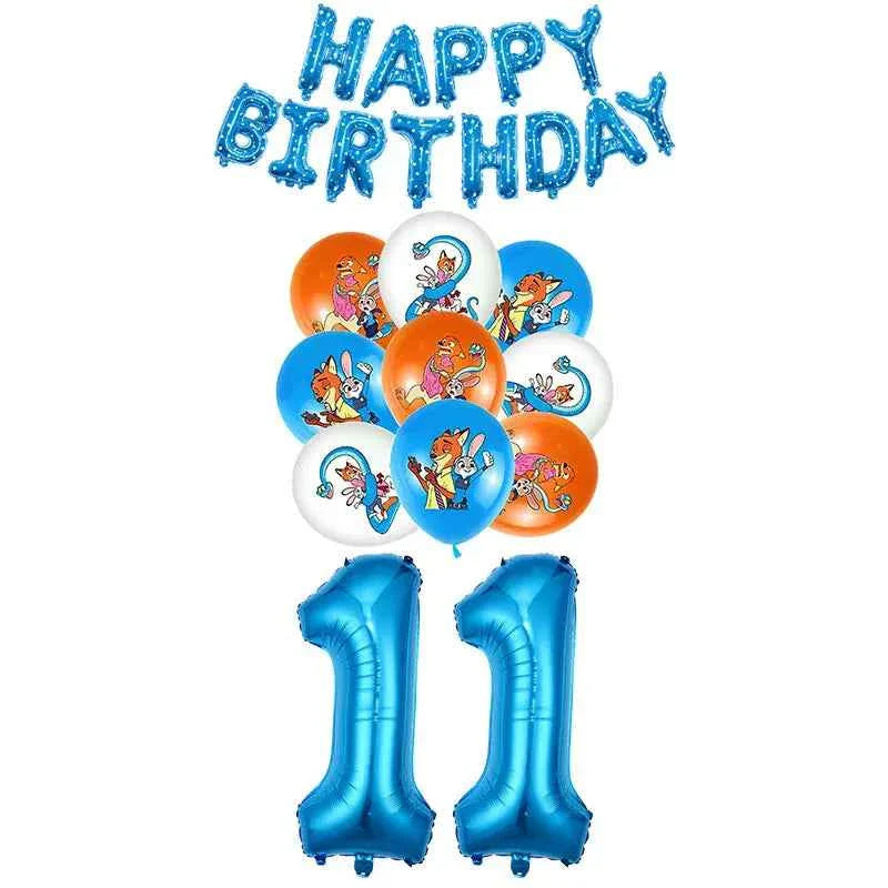 Zootopia Theme Party Supplies Nick Judy Birthday Decoration Balloon Set Tableware Kit Banner Plates Gifts Bags Keychains Sticker