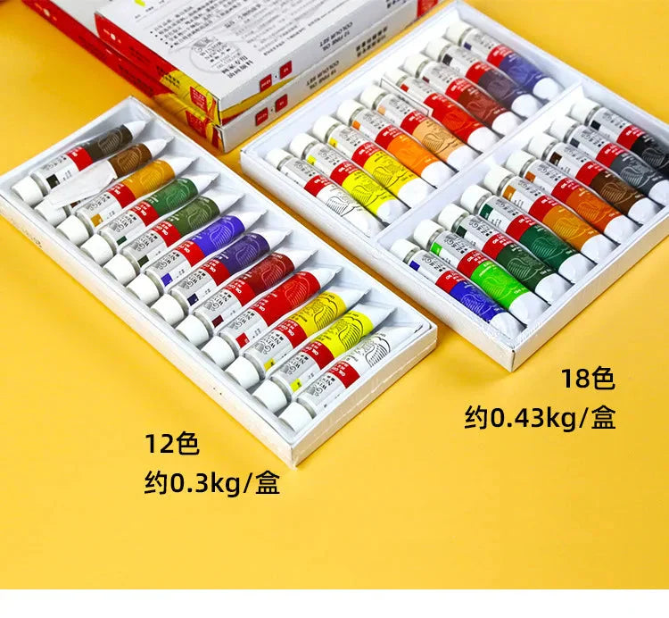 Professional 12/18/24 Colors 12 ML Tube Oil Paints Art For Artists Canvas Pigment Art Supplies Drawing Set
