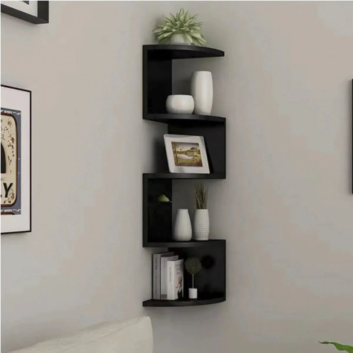 Corner Shelf - 5/2-Tier Corner Floating ShelvesWall Easy Assemble Wall Corner Shelves Bedrooms Living Room Decorations Bookcase
