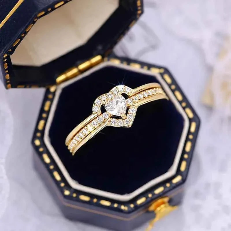 925 Sterling Silver Romantic Wedding Band Ring Female Love Jewelry Brilliant Heart Zirconia Finger Accessories Engagement Ring