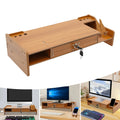 Home Computer Monitor Lift Stand with Drawers and Phone Holder, Desktop Organizer, Desktop Drawer Storage Cabinet