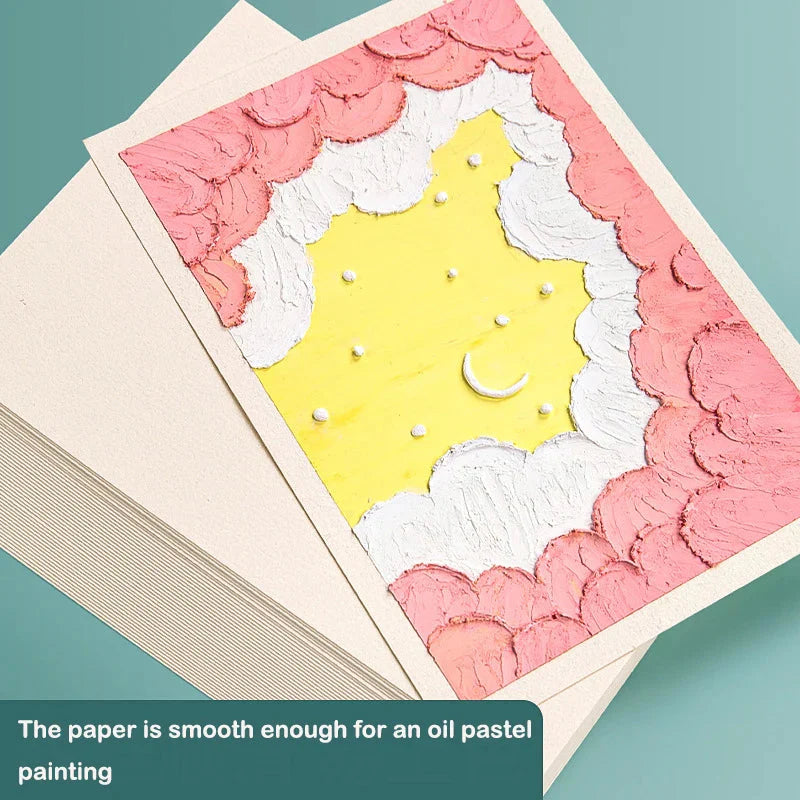 50 Sheets Art Supplies Oil Pastel Paper 200gsm Chalk Coloring Crayons Painting Books Acid Free Natural Colortones Drawing