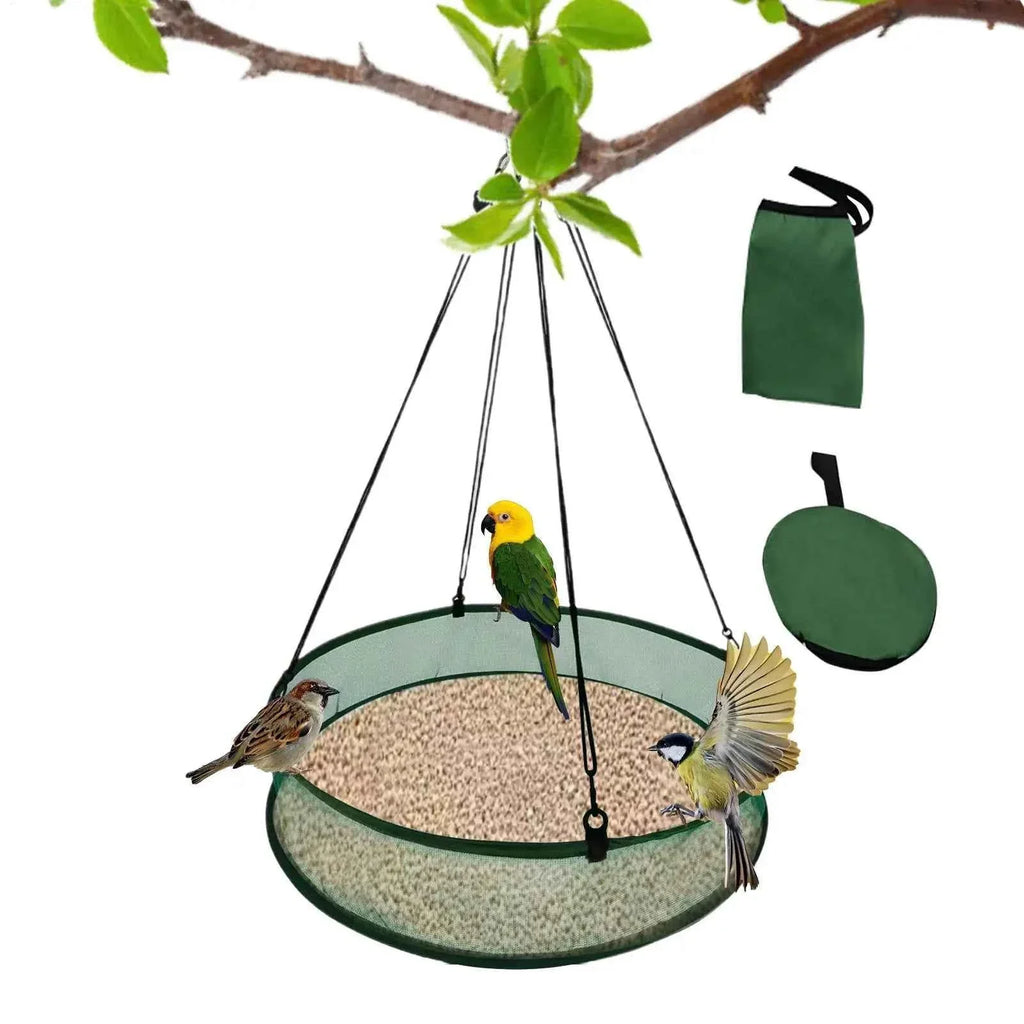 Bird Feeder Tray Attracting Birds Birds Food Catcher Hummingbird Feeder with Hanging Chain for Balcony Backyard Garden Yard