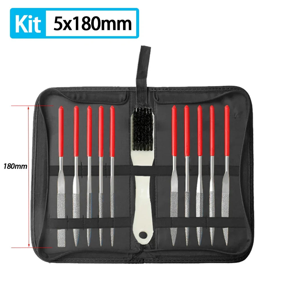 Diamond Mini Needle File Set for Carpentry Jewelry Stone Glass Metal Ceramic Polish Carving DIY Craft Woodworking Hand Tools