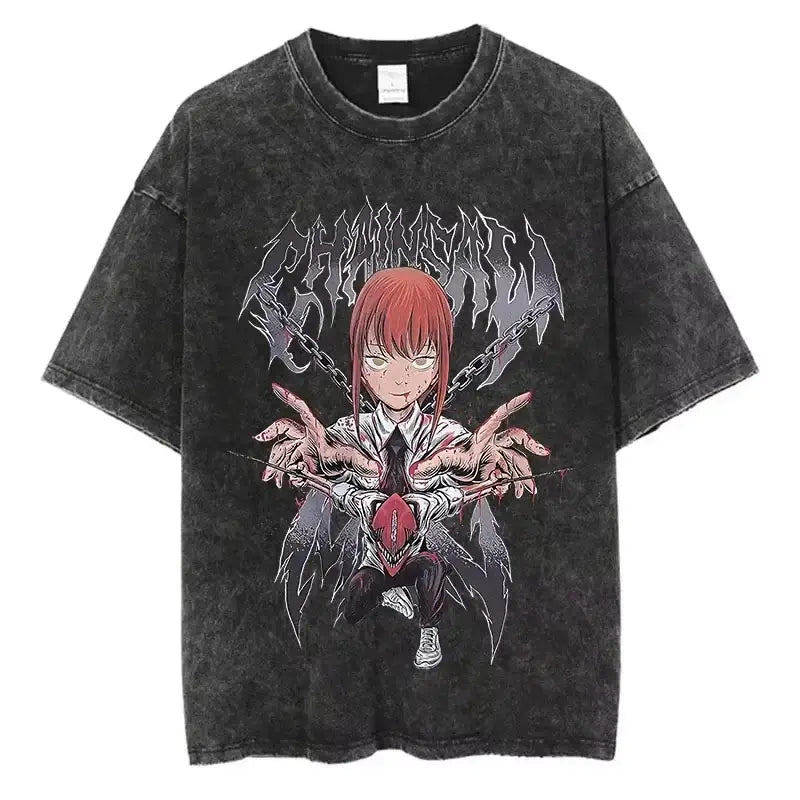 Chainsaw Man Vintage T-shirt Washed Cotton Tee