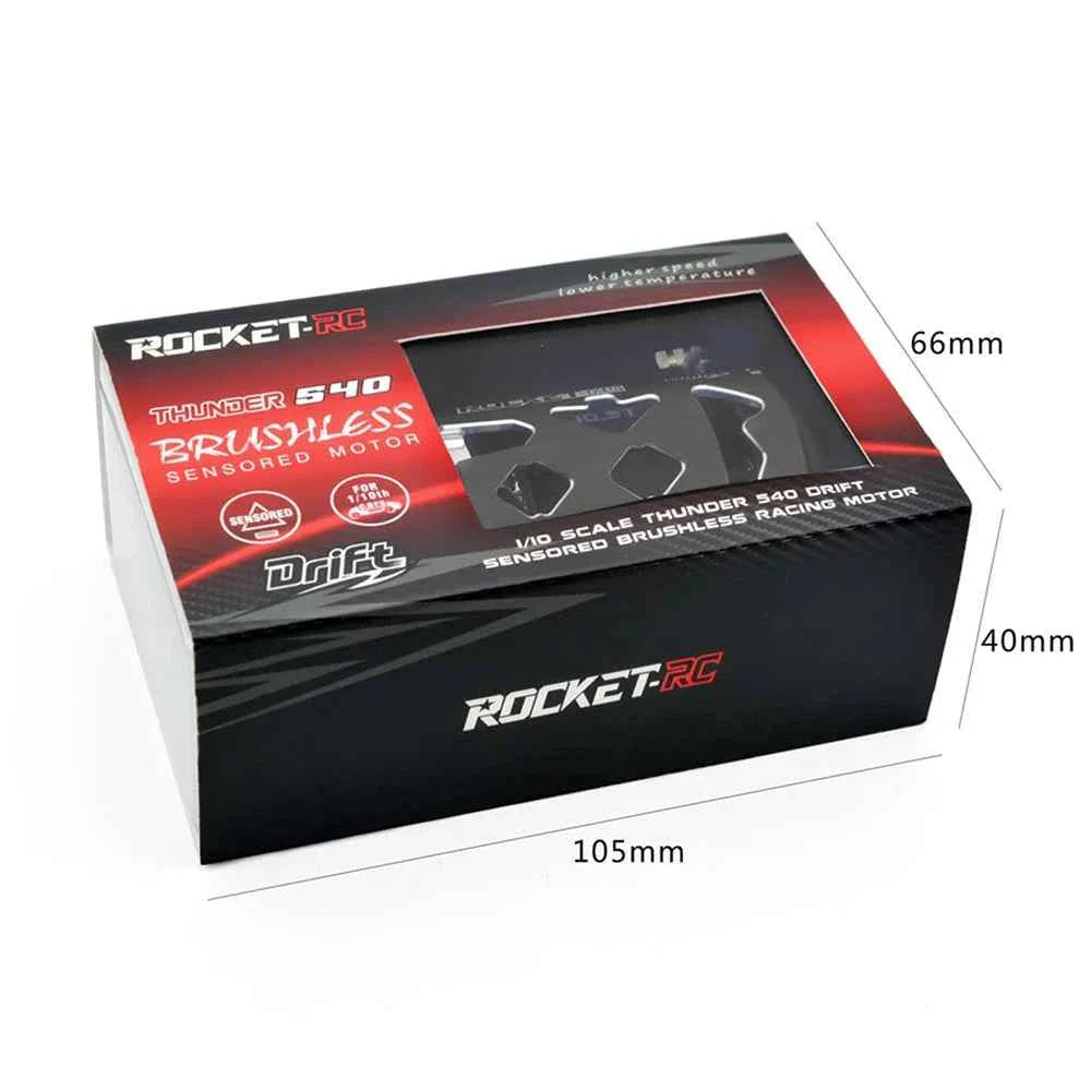 Rocket-RC Thunder 540 Sensored Brushless Motor 10.5T 13.5T 2-3S 3.175 mm Shaft for 1/10 RC Racing Drift Car Parts Surpass Hobby