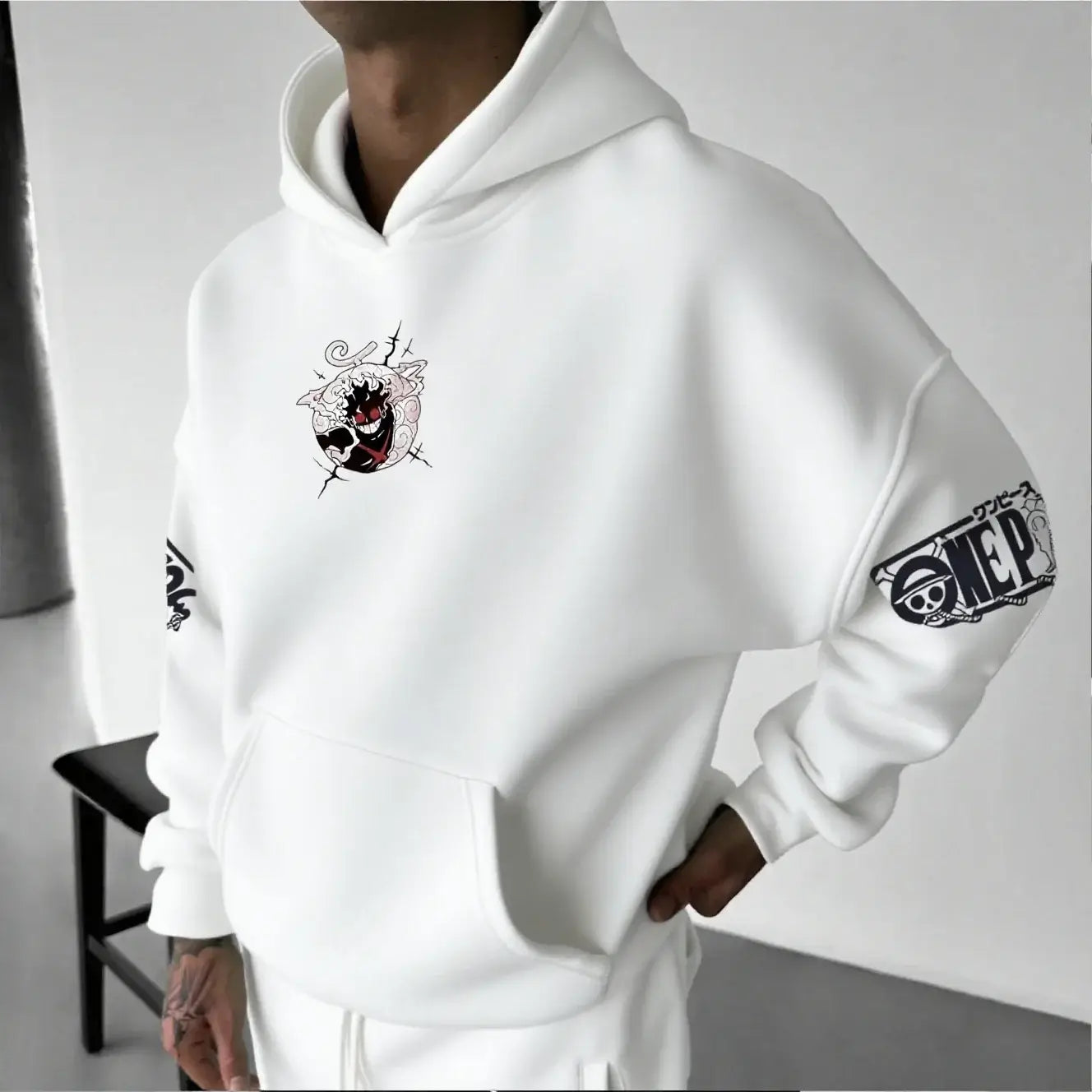 One Piece Luffy Gear 5 Nika Oversized Anime Hoodie