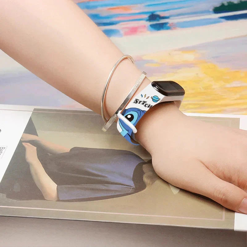 Disney Stitch Digital Kids' Watches Anime Figures LED Luminous Watch Touch Waterproof Electronic Sports Watch Kids Birthday Gift