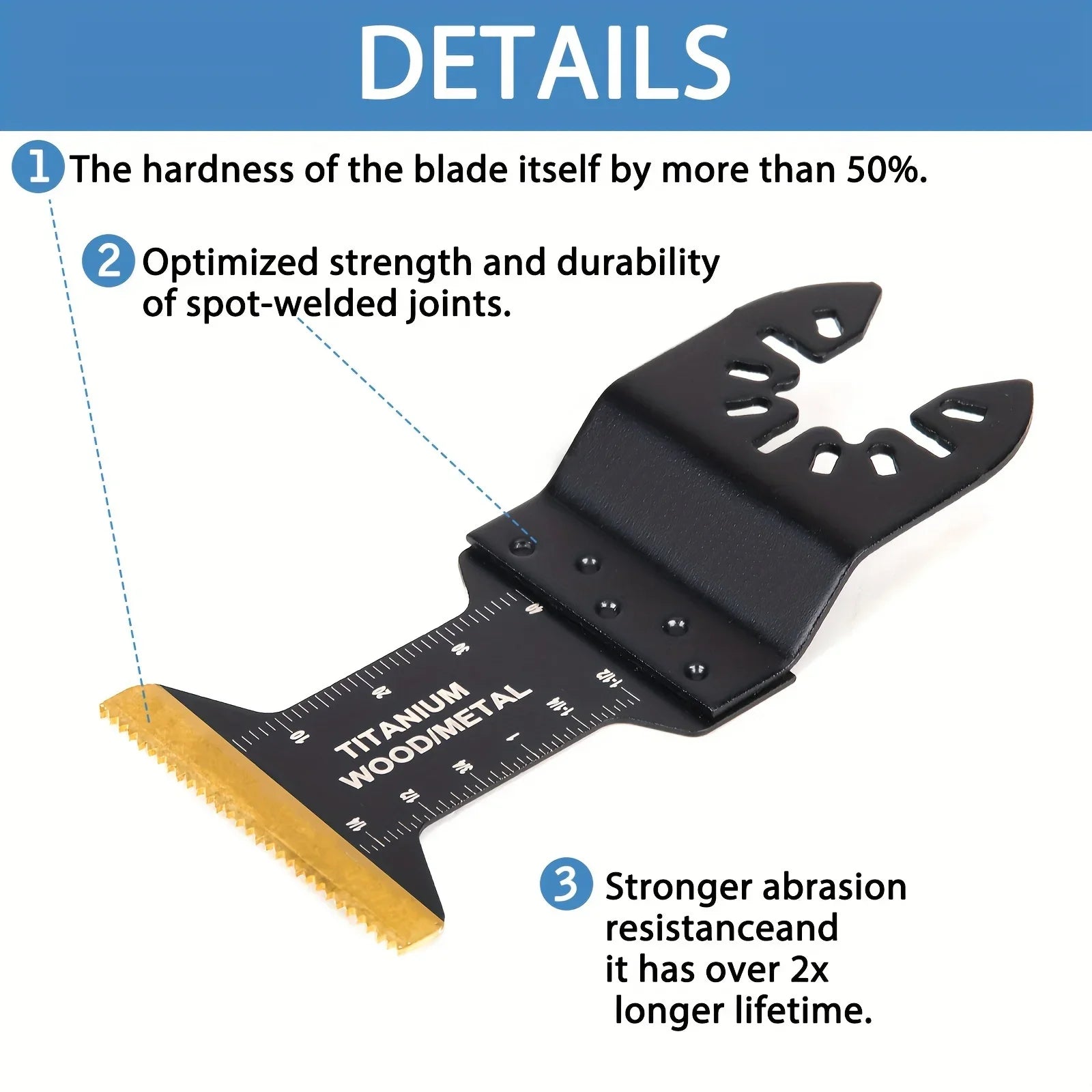 Titanium Oscillating Blades Kit: Cuts Metal/Wood/Plastic/Hard Material/Nails. Fits Dewalt, Rockwell, Milwaukee, Makita, Bo