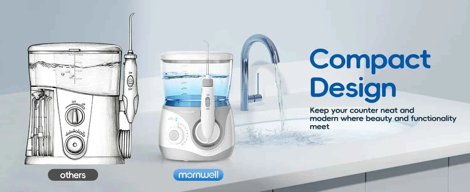 Home Water Flosser, 10 Adjustable Pressures,600 ml Large Capacity,6 Home Nozzles Professional Oral Irrigator for Teeth Clean