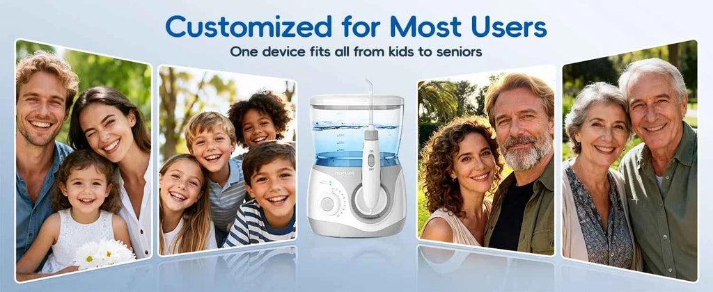 Home Water Flosser, 10 Adjustable Pressures,600 ml Large Capacity,6 Home Nozzles Professional Oral Irrigator for Teeth Clean