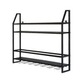 Wall Mounted Iron Wine Rack Bottle Champagne Glass Holder Shelves Bar Home Party Light and Strong Durable Unique Design Decor