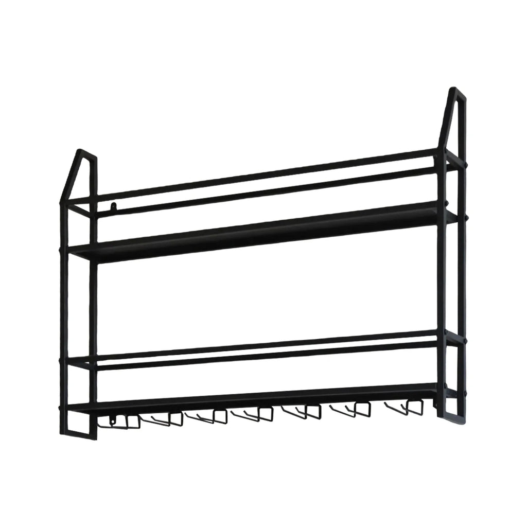 Wall Mounted Iron Wine Rack Bottle Champagne Glass Holder Shelves Bar Home Party Light and Strong Durable Unique Design Decor