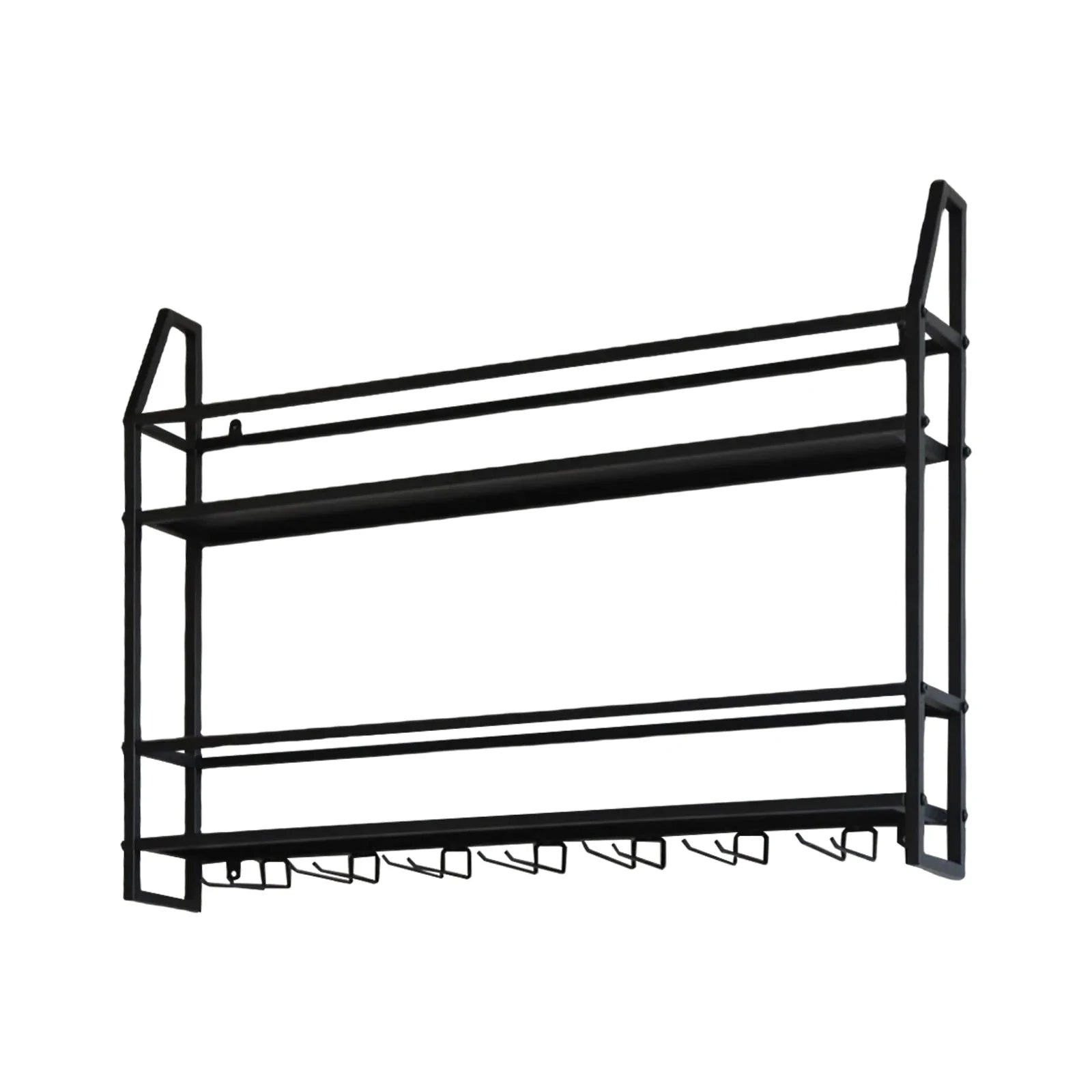 Wall Mounted Iron Wine Rack Bottle Champagne Glass Holder Shelves Bar Home Party Light and Strong Durable Unique Design Decor