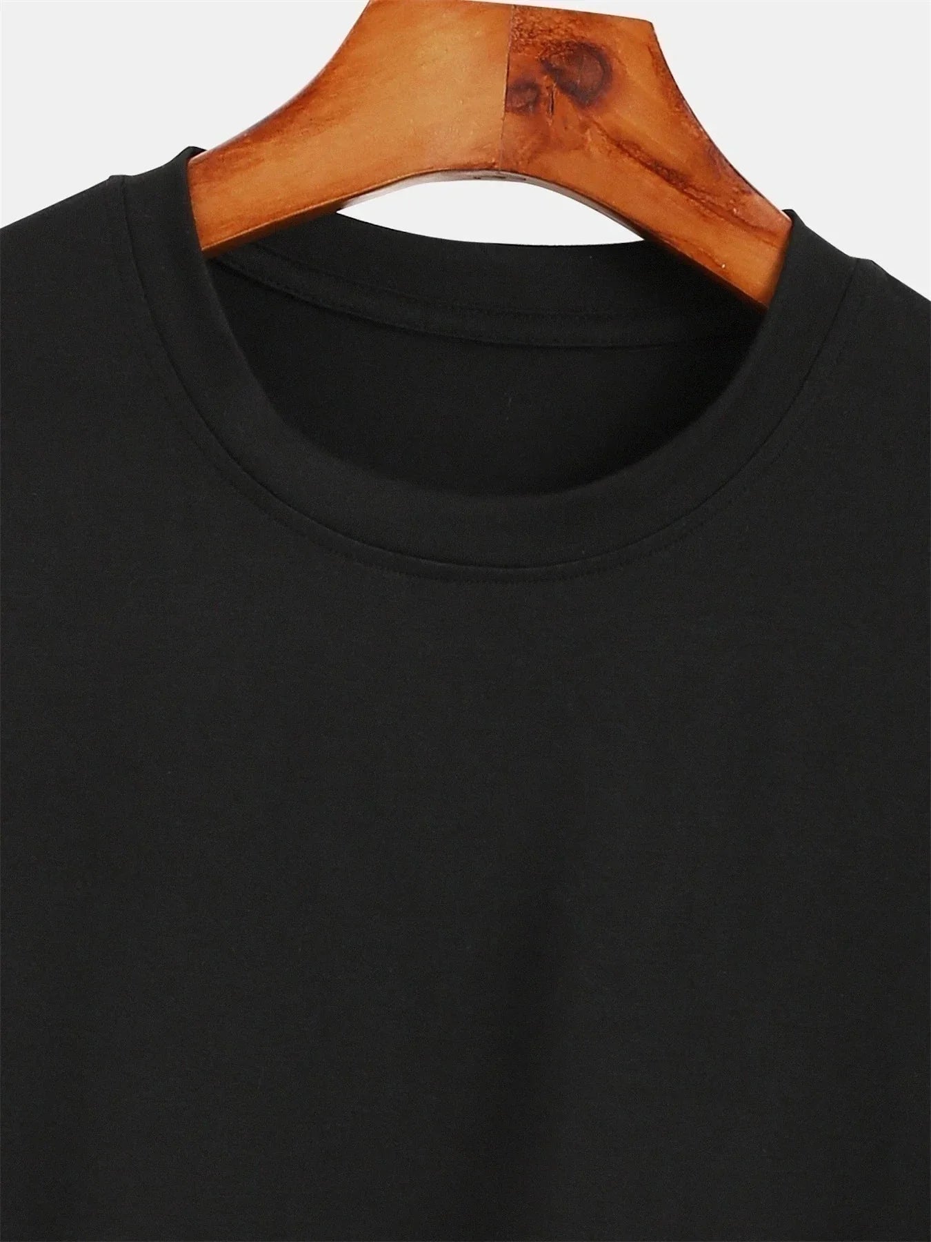 Men's Spring and Autumn 100% Cotton Loose and Comfortable Casual Paris Pattern Printed Round Neck Long Sleeve T-shirt