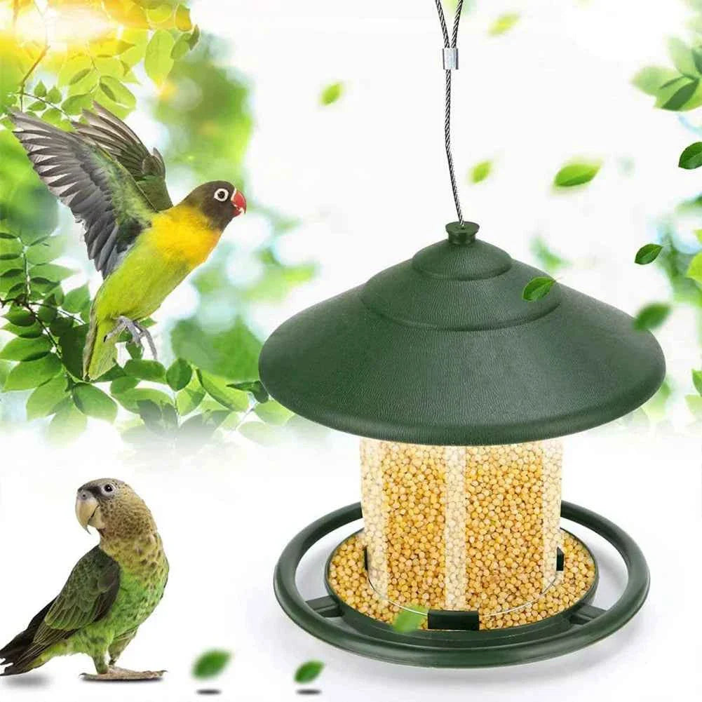 Hanging Wild Bird Feeder Outdoor Pet Food Dispenser Multiple Holes Bird Feeder Automatic Foot Feeding Tool for Flying Animals