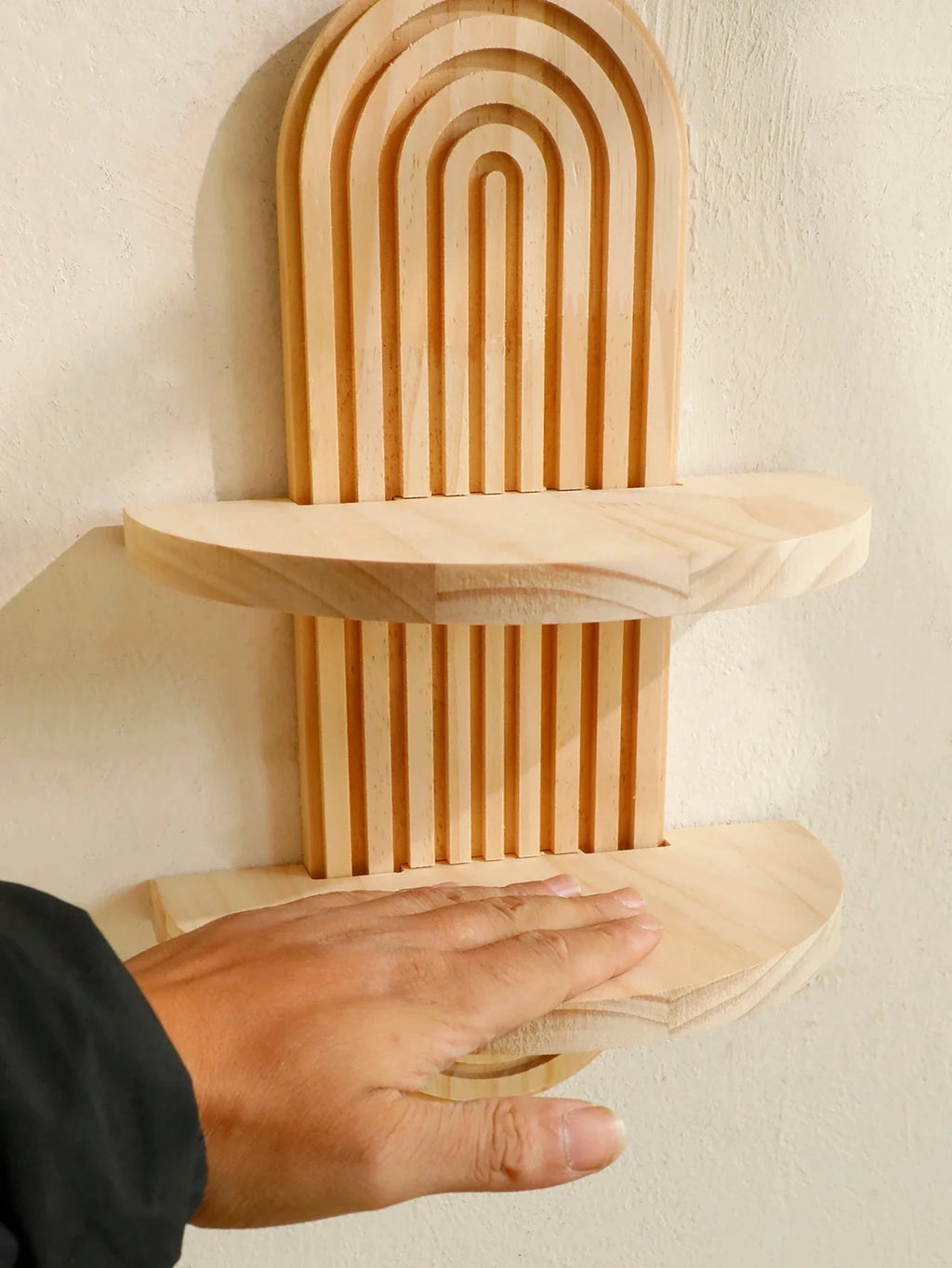 Boho Wooden Shelves for Wall Decorative Book Floating Wall Shelf for Living Room Bathroom Bedroom Classroom Office Nursery Home