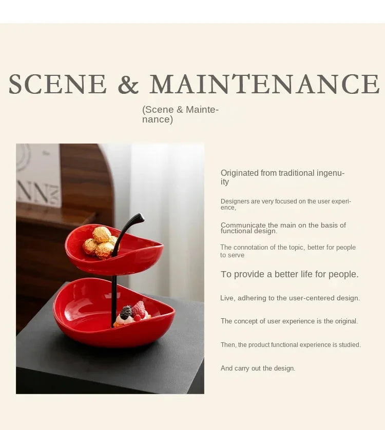 Fruit Plate Home Living Room Coffee Table Ornaments Candy Dish Placed Snack Tray Multi-layer High-grade Fruit Plate