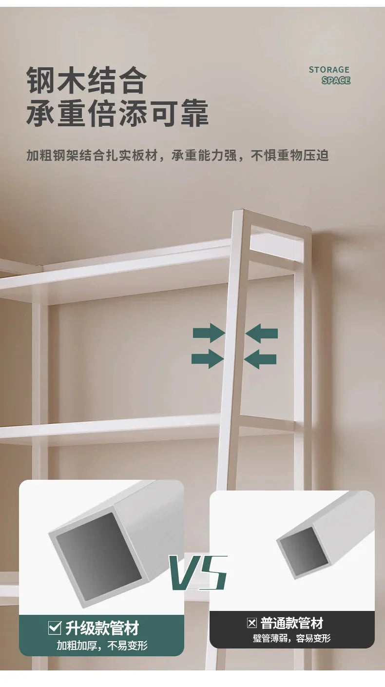 Household Multi-layer Wrought Iron Shelves Ins Wind Simple Floor Storage Display Cabinet Trapezoidal Shelf Bookshelf