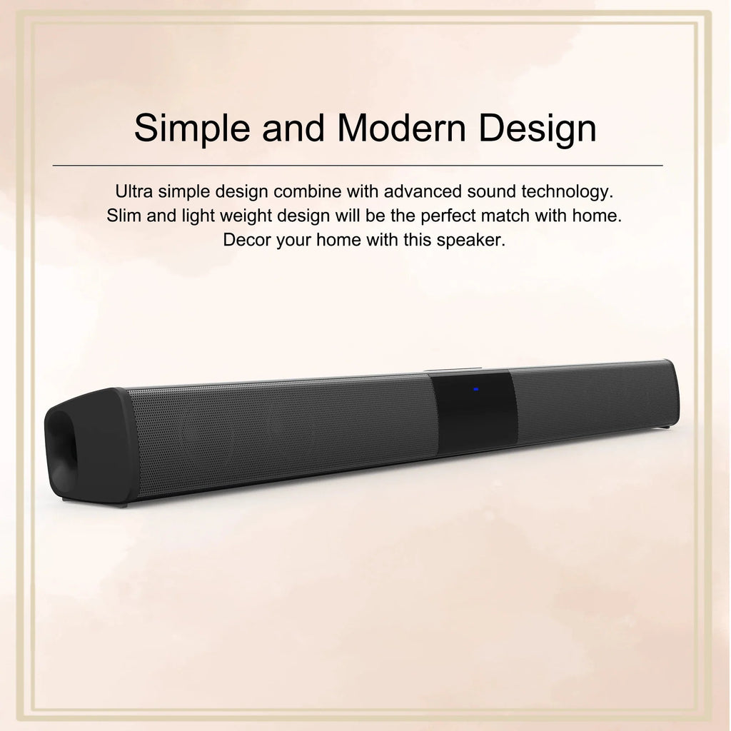 Soundbar Speakers, Bluetooth 5.3, Stereo Soundbar Surround Sound Home Cinema with Remote Control, Support RCA AUX TF-Card