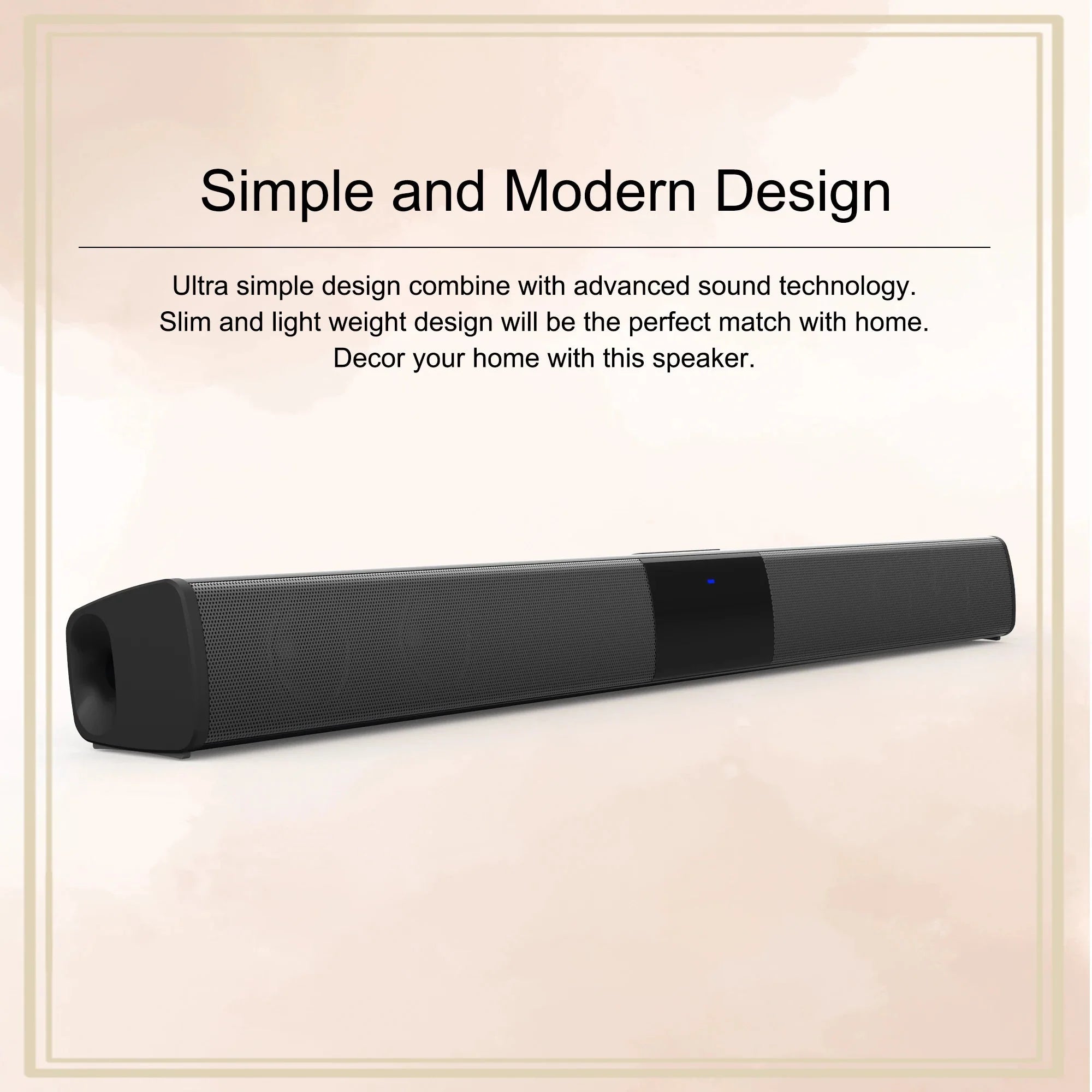 Soundbar Speakers, Bluetooth 5.3, Stereo Soundbar Surround Sound Home Cinema with Remote Control, Support RCA AUX TF-Card