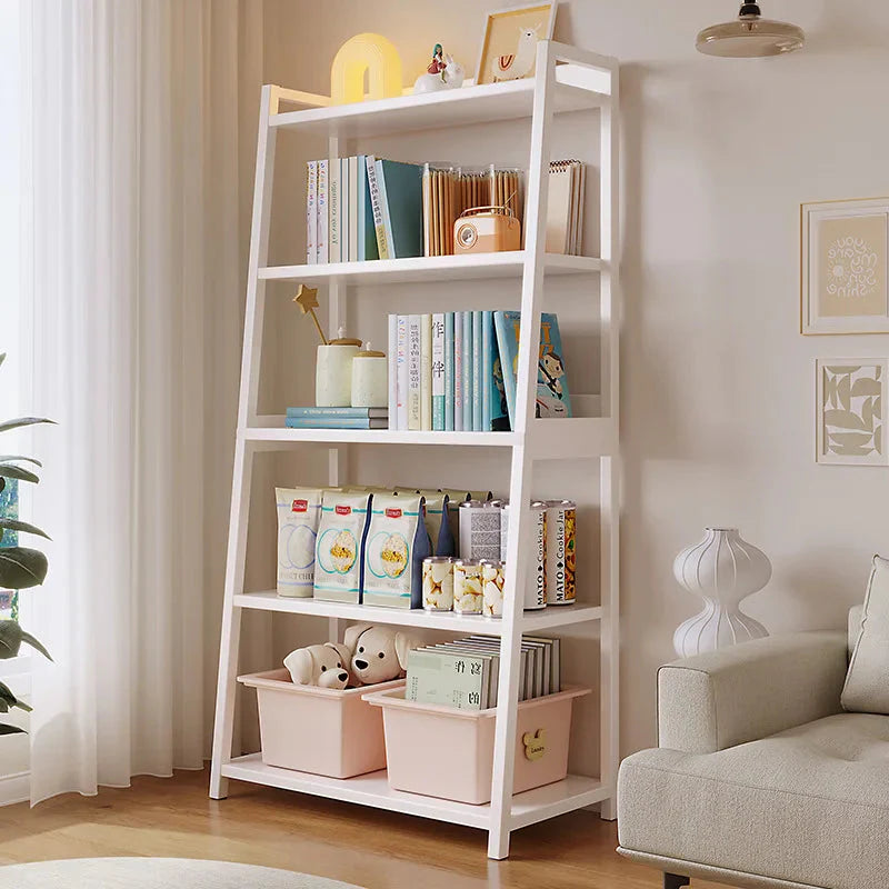 Household Multi-layer Wrought Iron Shelves Ins Wind Simple Floor Storage Display Cabinet Trapezoidal Shelf Bookshelf