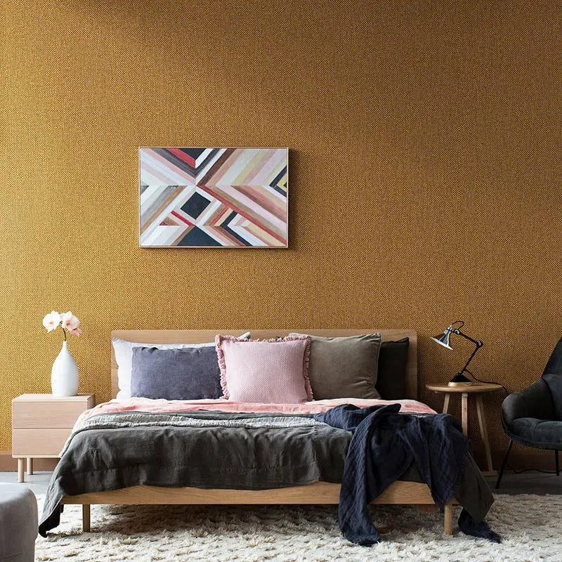 Modern Nordic Linen Textured Wallpaper – Eco-Friendly Non-Woven Solid Color Wall Covering