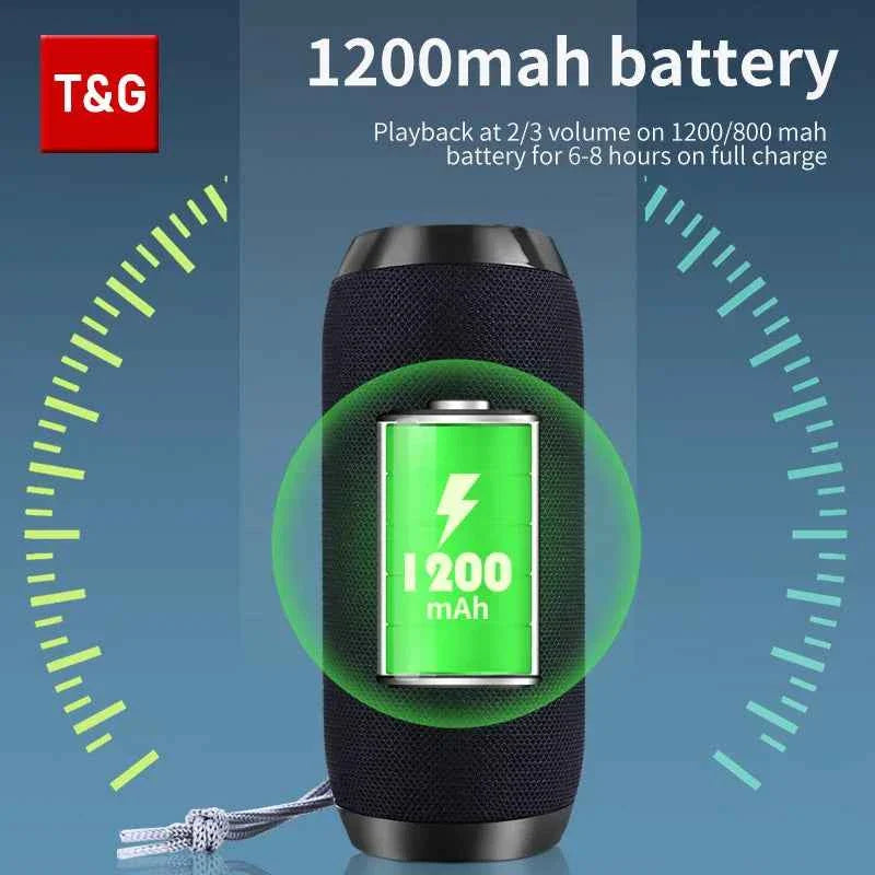Bluetooth Speaker T&G TG117 Portable TWS Sound Box Waterproof Loudspeaker Outdoor Stereo Surround Speakers Support TF FM Radio