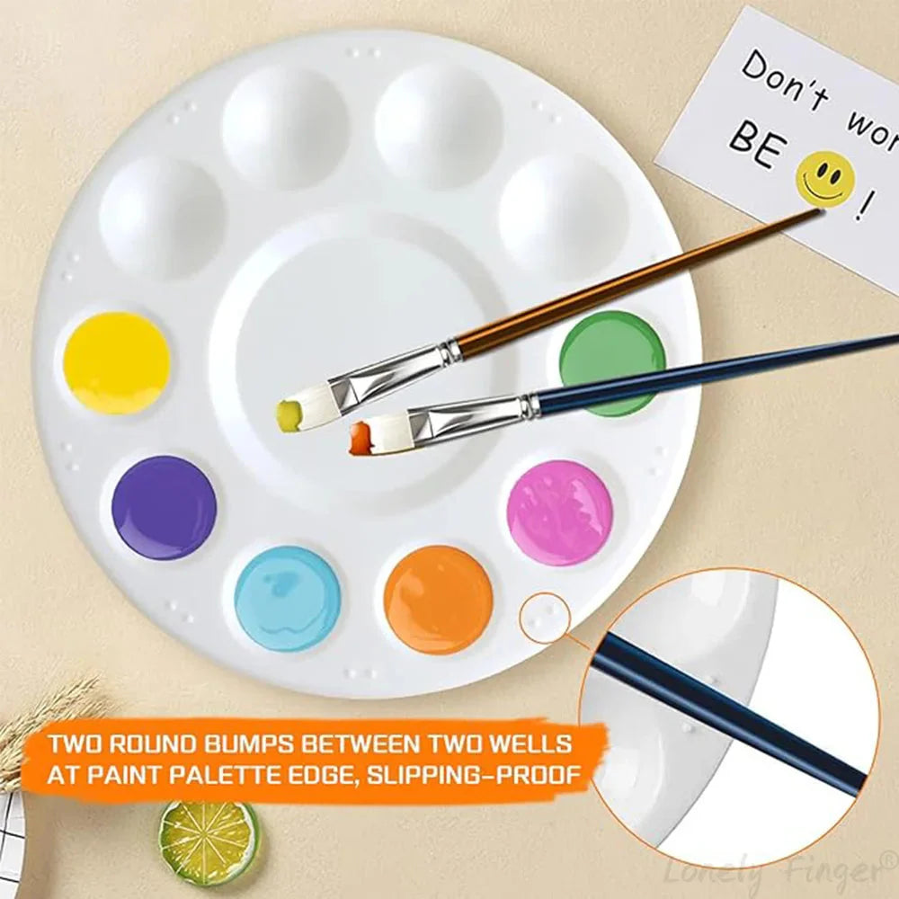 Plastic Paint Palettes 12 Pieces Paint Palette Tray Art Supplies Paint Palette for Gouache, Acrylic Paint and Watercolors