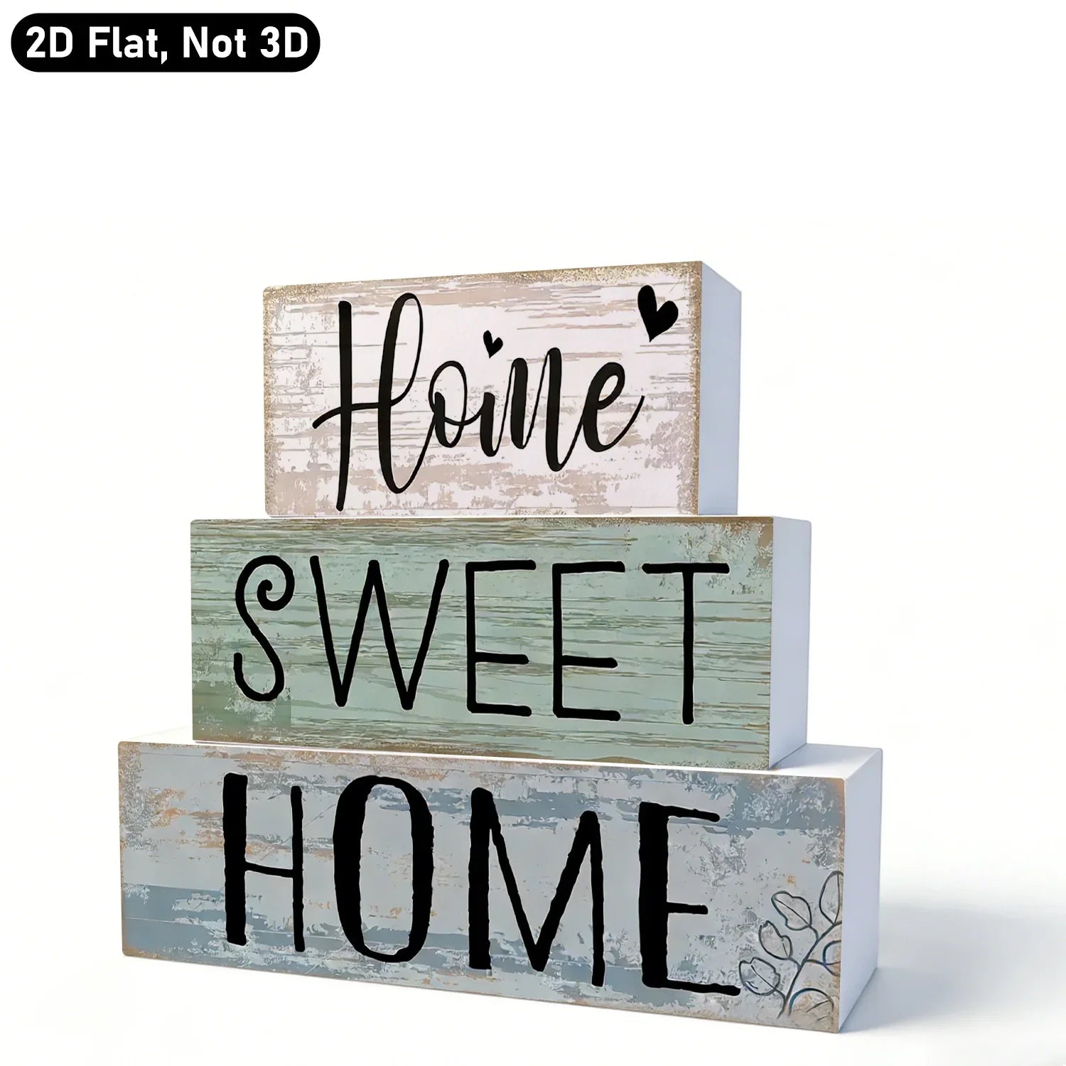 PVC Farmhouse Tabletop Plaques & Signs, Rustic Home Tiered Tray Decor, Table Ornament for Kitchen Shelf, Home Sweet Home Sign