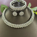 Elegant 3-Piece Crystal Jewelry Set - Rhinestone Necklace, Earrings & Bracelet