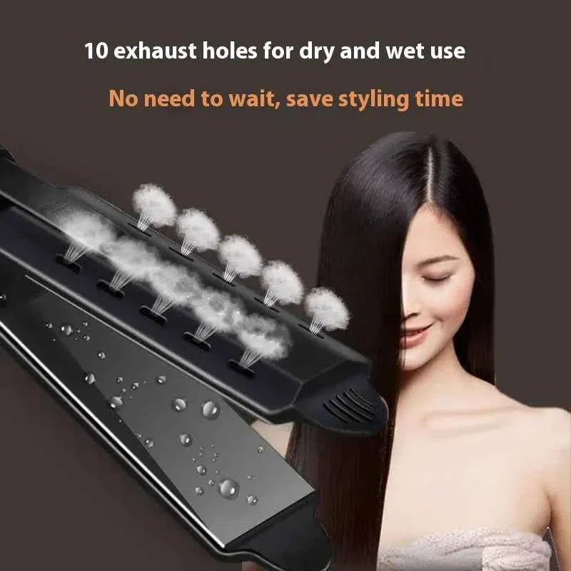Dual Use Hair Straightener Curling Iron 4 Temperature Settings Portable Styling Tool for Straightening Curling Air Bangs