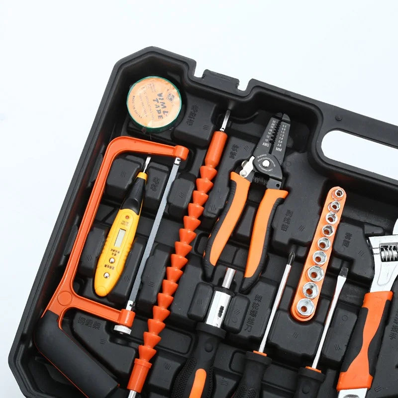 160/136/115/63 PC Lithium Drill Household Multifunctional Hardware Tool Manual Daily Electrician Woodworking Maintenance Toolbox