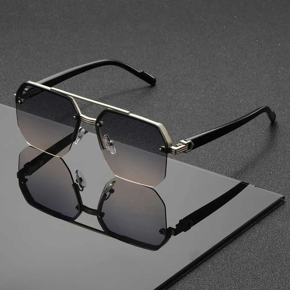 1 piece, stylish and retro, double-bridge frame sunglasses, unisex, suitable for gifting to relatives and friends, gatherings,