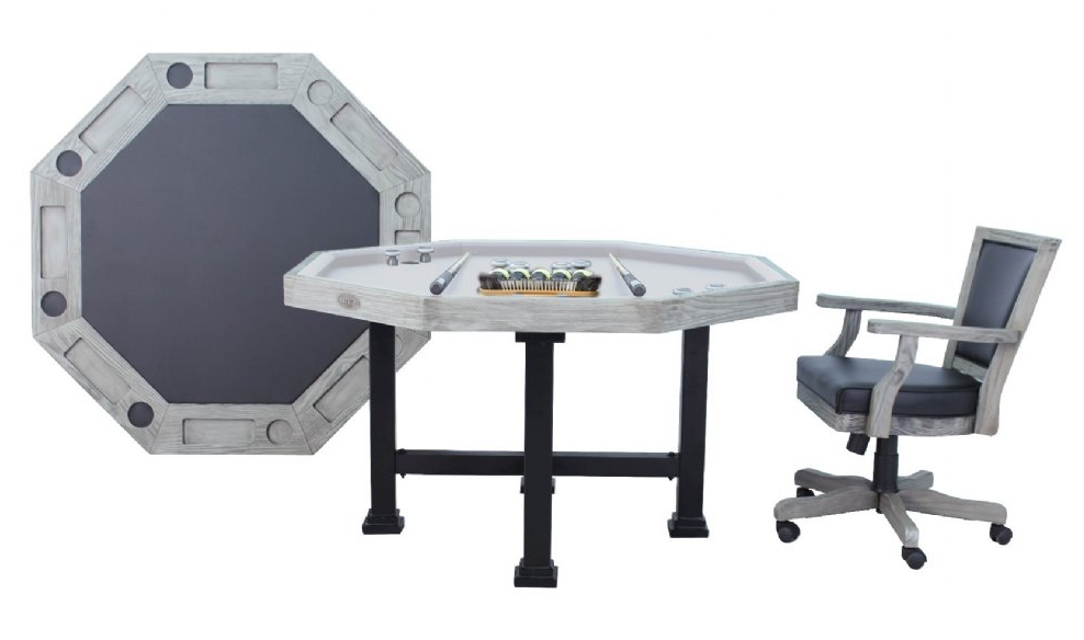 "The Urban" 3-in-1 Slate Bumper Pool Table w/ Card and Dining Top + 4 Chairs by Berner Billiards