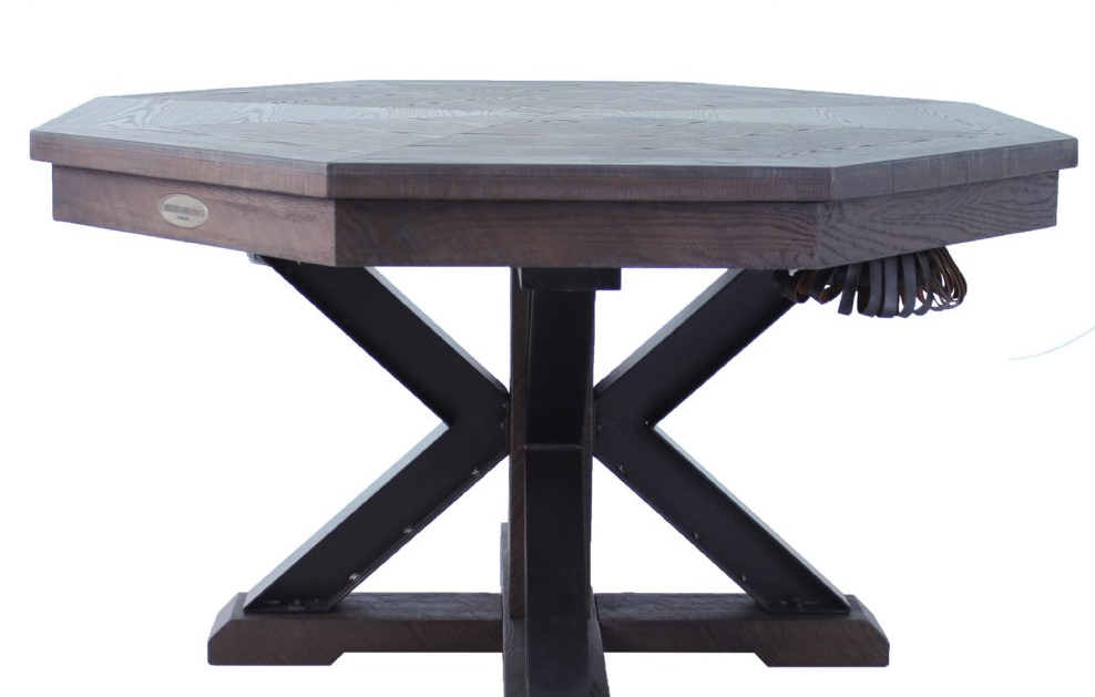 "The Weathered" 3-in-1 Slate Bumper Pool Table w/ Card and Dining Top + 4 Chairs by Berner Billiards