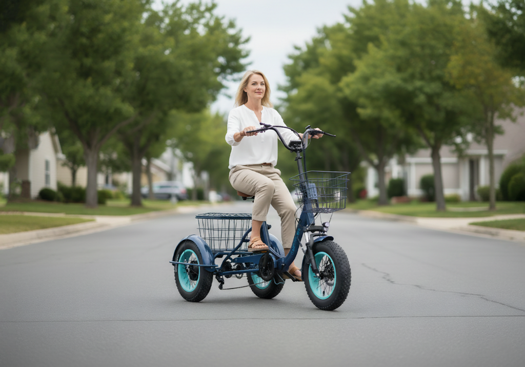 Six Three Zero EZ Transit 20" Fat Tire Electric Trike with Rear Motor