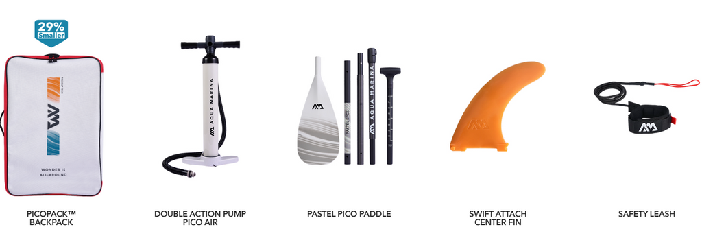 Aqua Marina Halo Lightweight Paddleboard - SUP with Paddle and PicoPack™ Backpack
