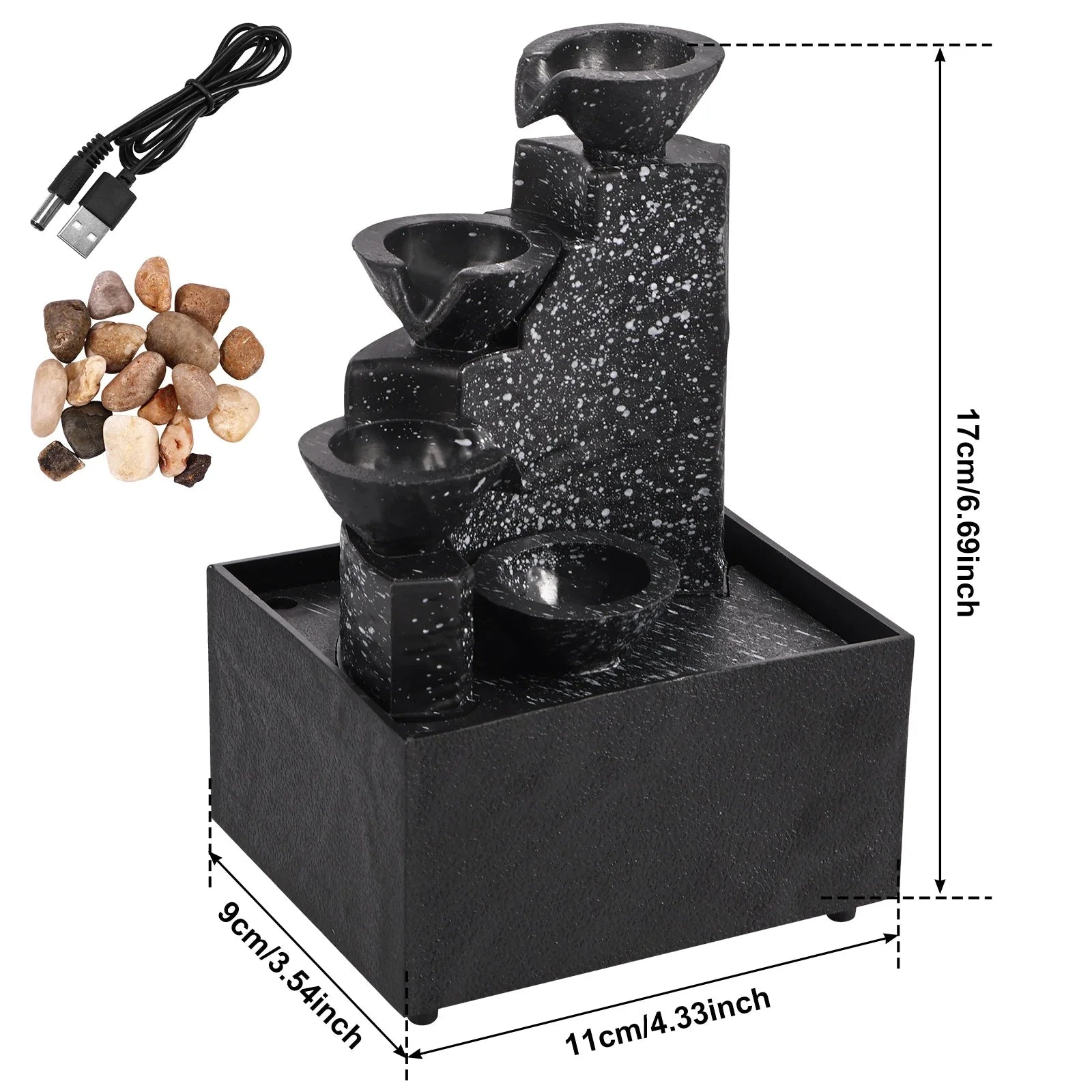 New Desktop Waterfall Decoration Creative Flowing Water Ornaments Small Living Room Office Ornaments Tabletop Fountain Ornaments