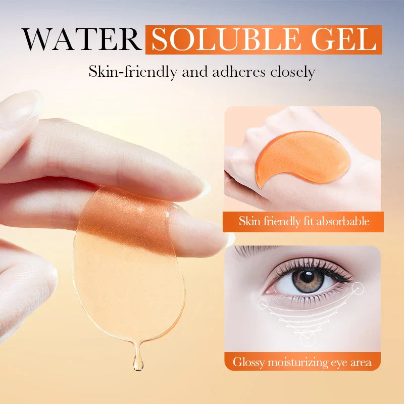 BIOAQUA Vitamin C & Collagen Eye Mask (80 Count) - Brightening Under Eye Patches for Dark Circles, Puffiness, and Anti-Aging Hydration