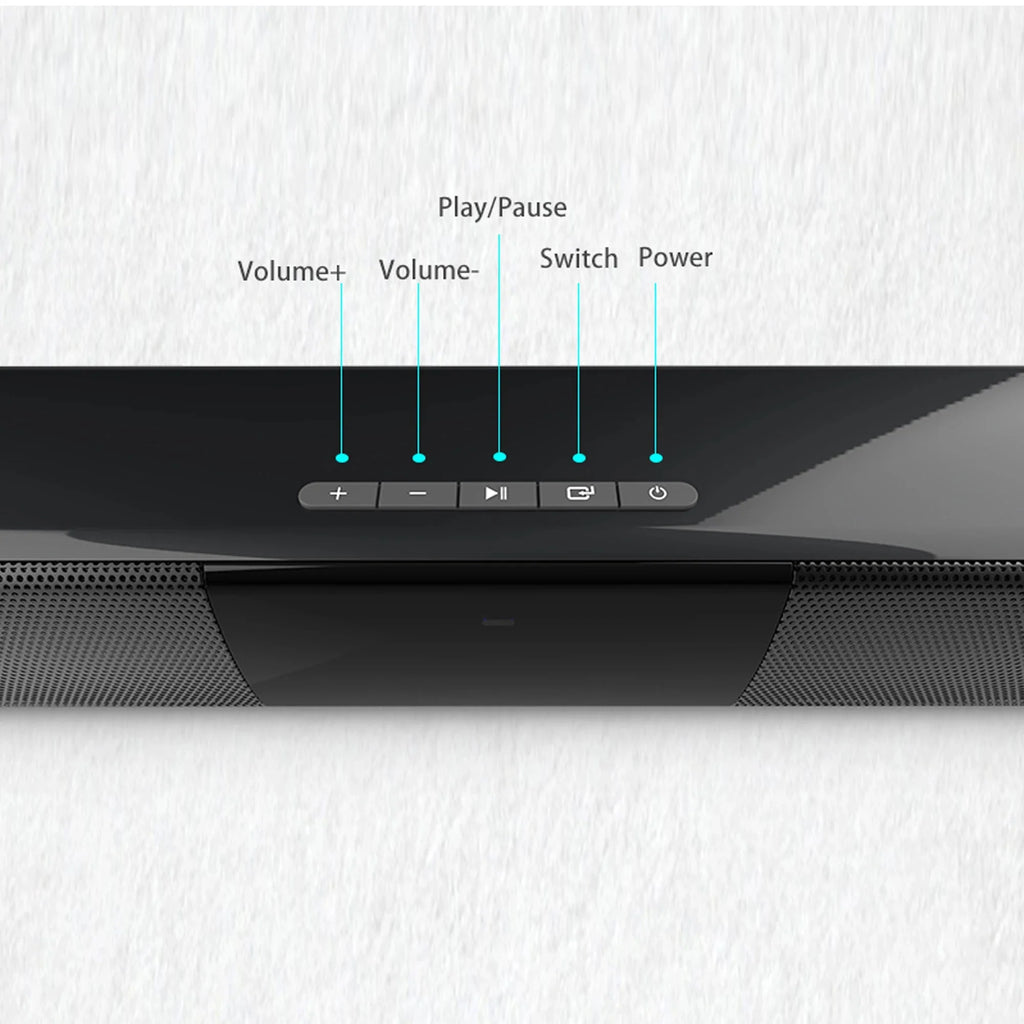 Soundbar Speakers, Bluetooth 5.3, Stereo Soundbar Surround Sound Home Cinema with Remote Control, Support RCA AUX TF-Card