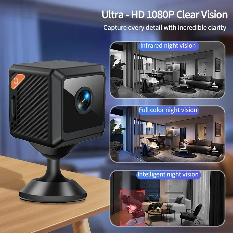 W02 Subminiature 1080P HD WiFi Security Camera - Mini Smart Home Surveillance with Night Vision & Motion Detection