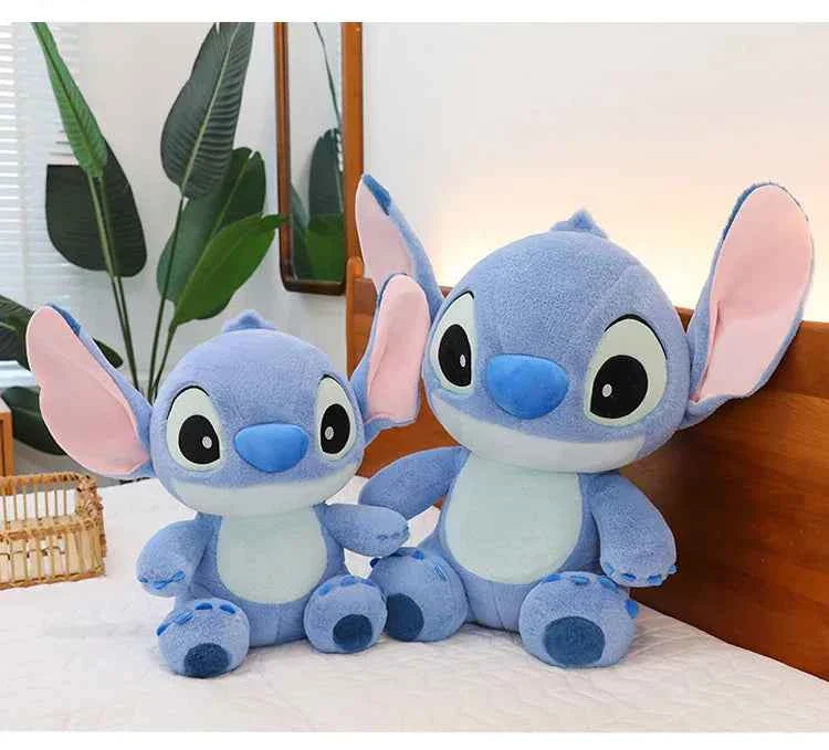 Disney Cute Blue Stitch Stuffed Plush Toy Cartoon Anime Stitch Kawaii Sleeping Pillow Plush Doll Giving Girls Birthday Gifts