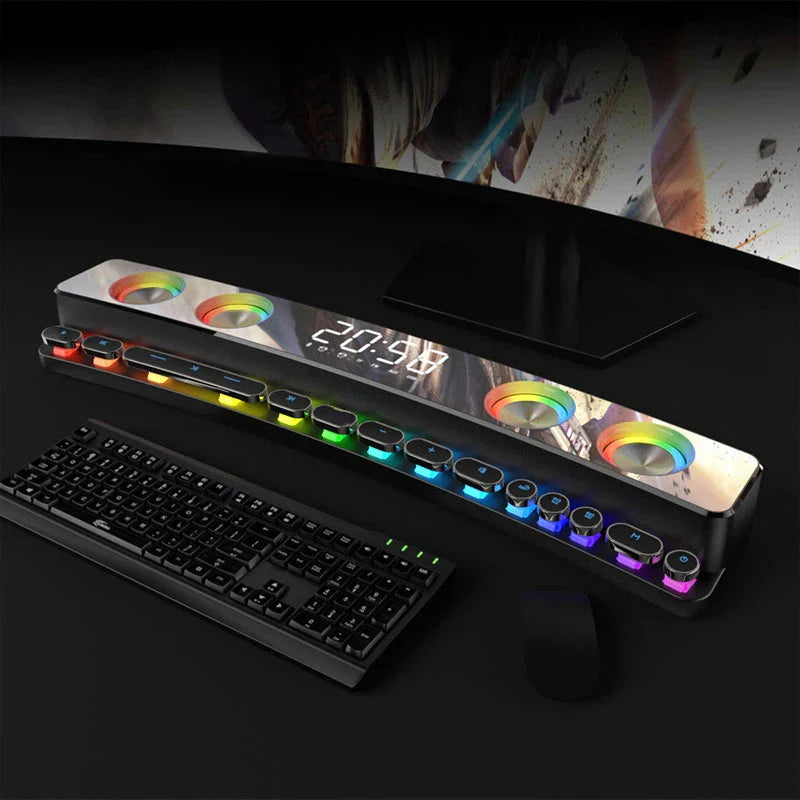 High Quality Bluetooth Speakers Sound Bar RGB 3D Stereo Surround Subwoofer AUX FM Radio Home Clock Computer Music Center Hot New